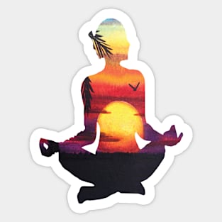 Namaste - Yoga Pose - Meditation Sticker